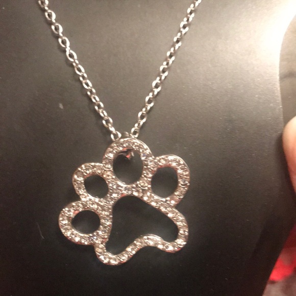 🎉HP🎉RESTOCKED Crystal Paw Print Necklace - Picture 2 of 4